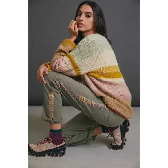 Anthropologie Pilcro Wanderer Utility Pants Women's Size 26 Green Camping Hiking - Picture 2 of 14